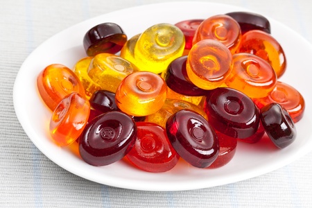 the colorful candy on plate