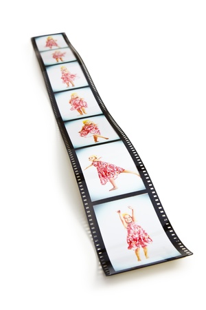the filmstrip with dancing girlの写真素材