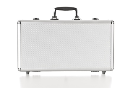 Security aluminum case on white backgroundの写真素材