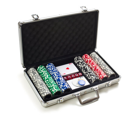 the aluminium suitcase with poker setのeditorial素材