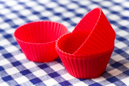 the red  silicone baking cups の写真素材