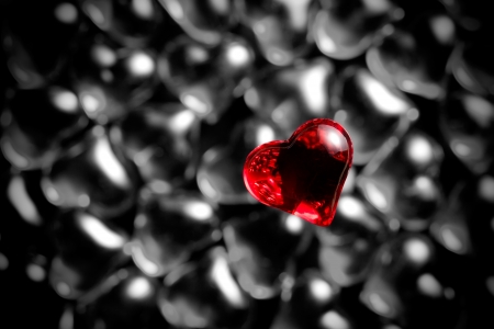 photo shot of shining red heartの写真素材
