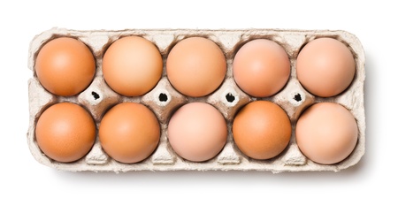 the brown eggs in egg box