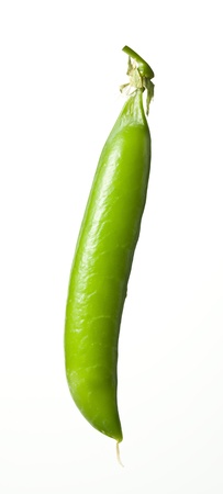 fresh green peas on white backgroundの写真素材