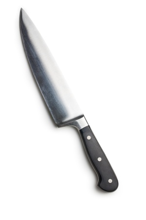 old kitchen knife on white backgroundの写真素材