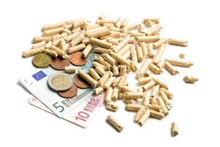 the wood pellets as ecological and economical heatingの写真素材