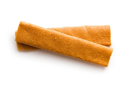 Crepes dentelle on white background.