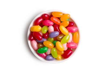 jelly beans in ceramic bowl