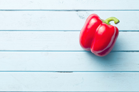 red pepper on kitchen tableの写真素材