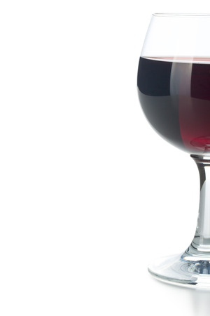 glass of red wine on white backgroundの写真素材