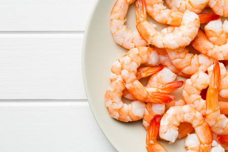 the tasty prawns on plateの写真素材