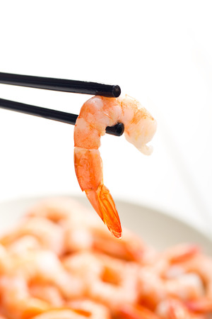 tasty prawn and the chopsticksの写真素材