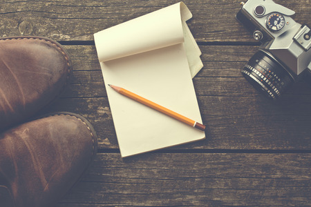 the vintage notepad and pencil