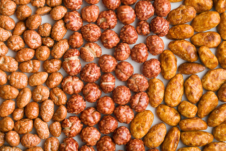 top view of various sugared nuts