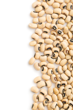 uncooked beans on white backgroundの写真素材