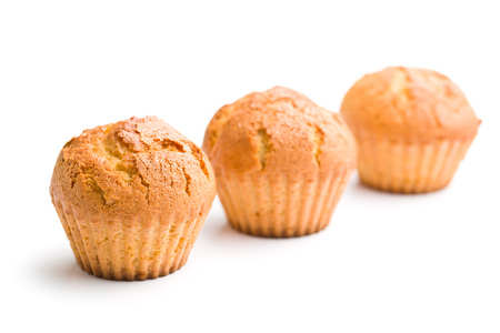 sweet muffins on white backgroundの写真素材