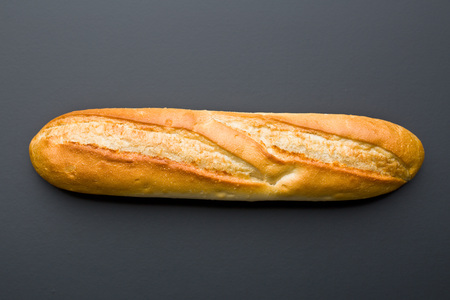 french baguette on black backgroundの写真素材