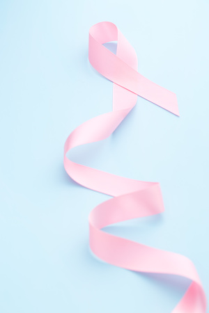 the pink ribbon, breast cancer awareness symbolの写真素材