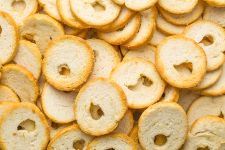 The mini bread chips. Top view.