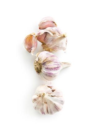 The fresh garlic isolated on white background.の写真素材