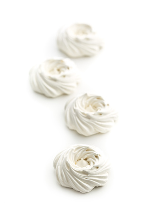 Sweet white meringue isolated on white background.の写真素材