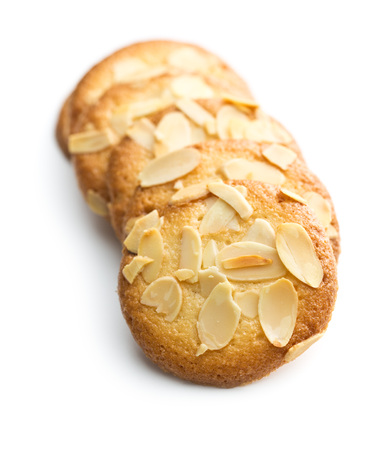 Sweet almond cookies isolated on white background.の写真素材