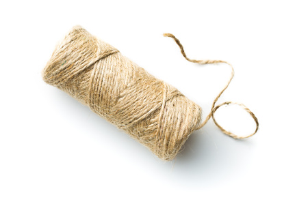 Roll of string isolated on white background.の写真素材