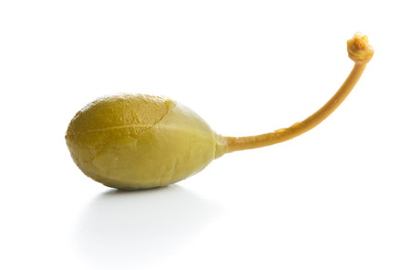 Pickled caper berries isolated on white background.の写真素材