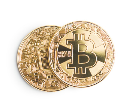 Golden bitcoins. Coin of cryptocurrency. Bitcoin 2018.