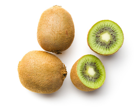 Tasty kiwi fruit isolated on white background.の写真素材