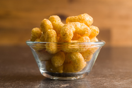Crispy Peanut Puffs in bowl.の写真素材