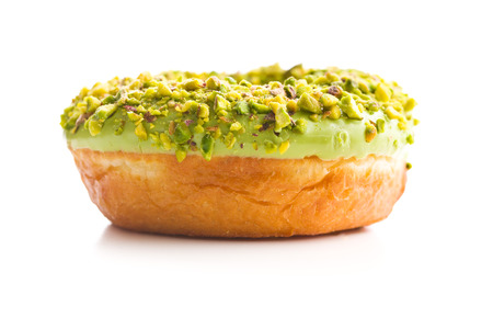 Sweet glazed donut isolated on white background.の写真素材