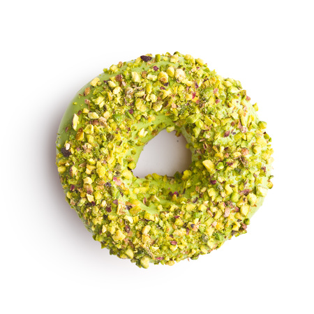 Sweet glazed donut isolated on white background.の写真素材