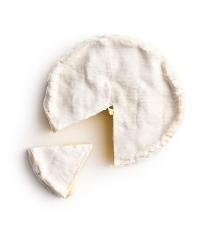 The brie cheese. Tasty camembert isolated on white background.の写真素材