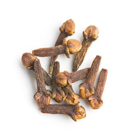 Carnation, dried clove spice isolated on white background.の写真素材