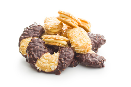 Sweet biscuits dessert isolated on white background.の写真素材