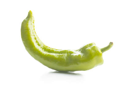 Green pepper vegetable isolated on white background.の写真素材