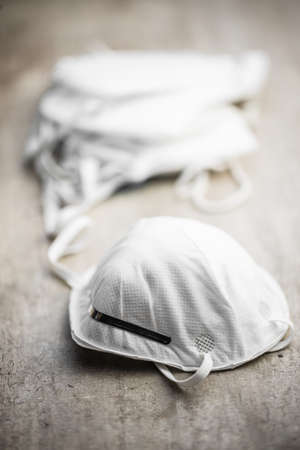 KN95 face mask. FFP2 mask as protection. virus maskの写真素材