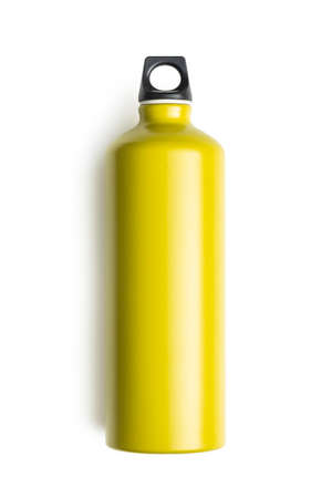 Camping aluminum water bottle isolated on white background.の写真素材