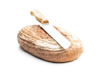 Loaf of bread isolated on a white background.の写真素材