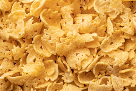 The halloween crispy bat shaped chips. Top view.