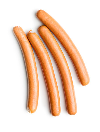 Tasty sausages. Frankfurters isolated on the white background.の写真素材
