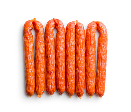Tasty sausages. Frankfurters isolated on the white background.の写真素材