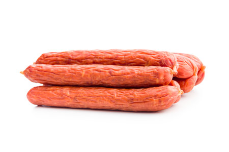 Tasty sausages. Frankfurters isolated on the white background.の写真素材