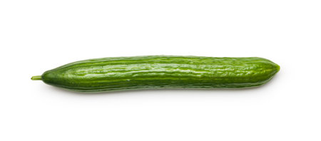 Fresh green cucumber isolated on the white background.の写真素材