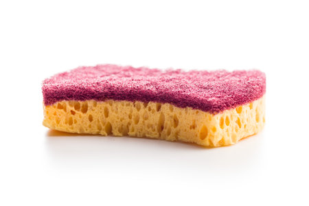 Sponge for washing dishes isolated on the white background.の写真素材