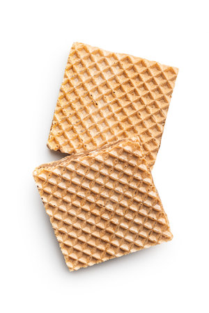 Sweet chocolate wafer isolated on the white background.の写真素材