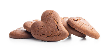 Heart shaped cookies isolated on the white background.の写真素材