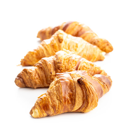 Fresh butter croissant isolated on the white background.の写真素材