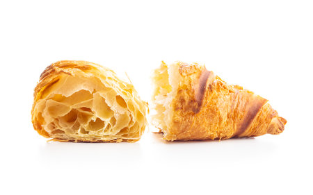 Fresh butter croissant isolated on the white background.の写真素材